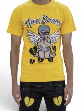 Focus NWT Heart Breaker Graphic Tee - Yellow